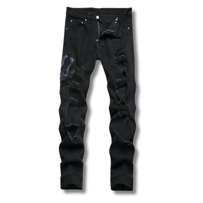 Black Python Jeans